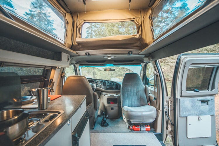Front swivel seat inside 2008 4x4 Sportsmobile Ford Econoline Adventure Van
