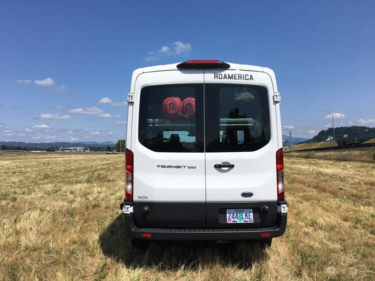 Side profile of the Ford Transit sports mobile conversion