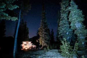 Camping under the stars in Bend, Oregon out of a Ford Econoline Sportsmobile