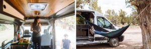 Roamerica converted campervan Ford Transit in Oregon High Desert road trip and taking naps