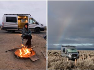 Family camping with a Roamerica rentals campervan in the Oregon Hotsprings