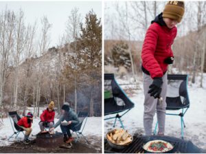 Family camping with a Roamerica rentals campervan in the Oregon Hotsprings