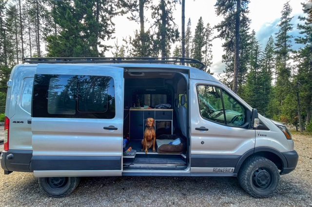 Camping in our van with our dog