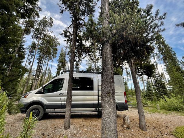 Finding the perfect camp spot in our van